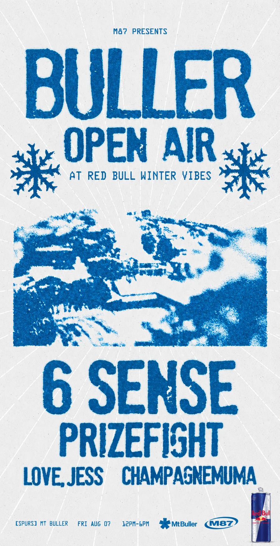 Event poster for Buller Open-Air at Red Bull Winter Vibes