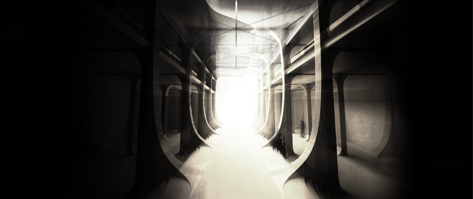 Vaulted concrete corridor, Displacement