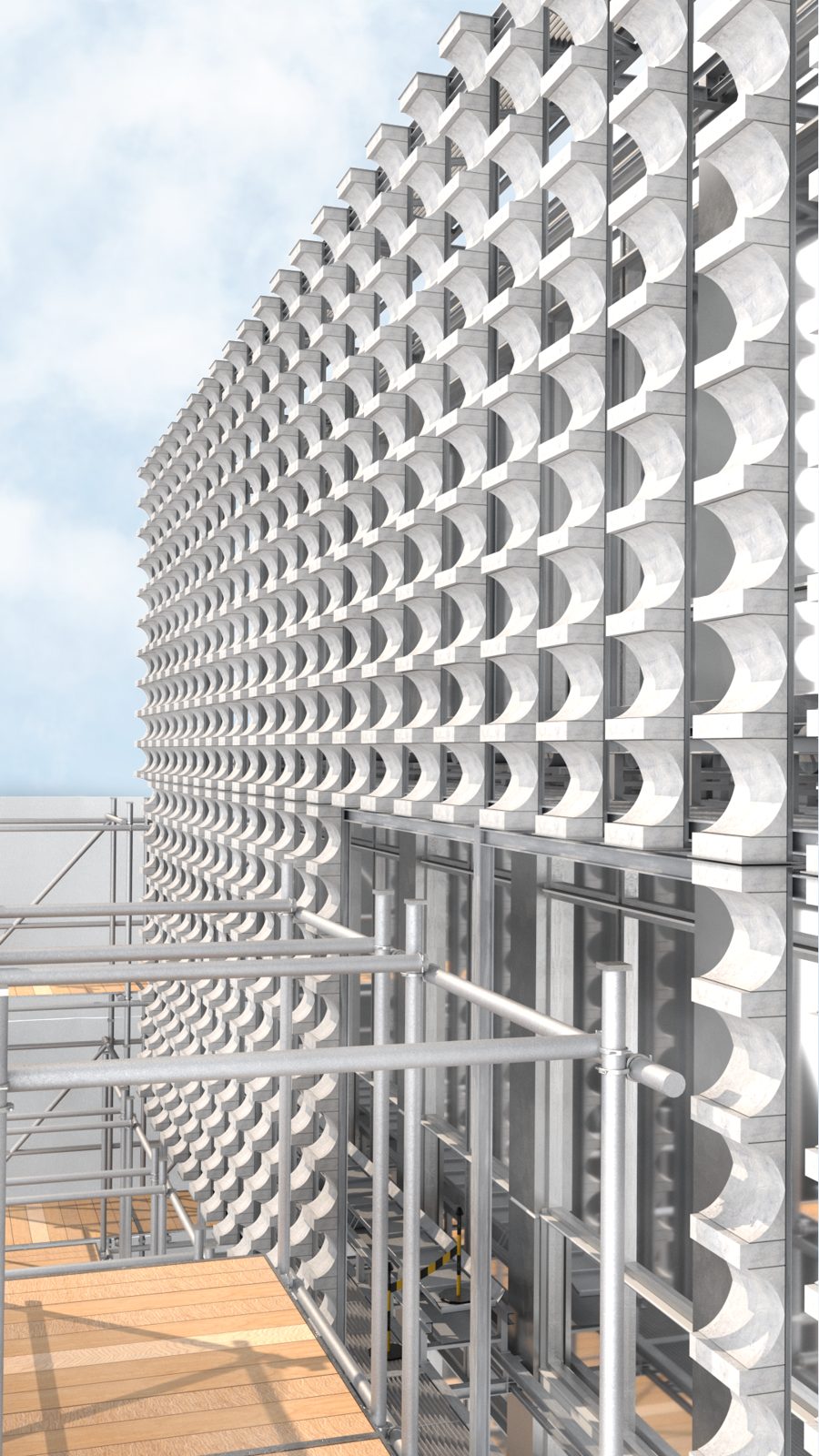 Facade screen and scaffolding, Re-Extraction